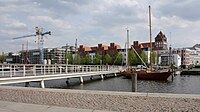 Fußgänger-Klappbrücke über die Ryck in Greifswald