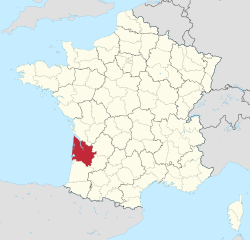 Žirondas atrašanās vieta Francijā