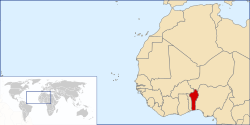 Lokasie van Benin