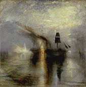 Pintura de um sepultamennto no mar, por J.M.W. Turner.