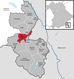 Elhelyezkedése Berchtesgadener Land térképén