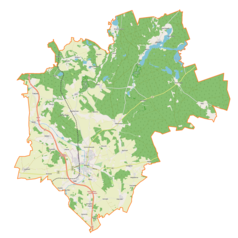 Mapa konturowa gminy Nidzica, u góry znajduje się punkt z opisem „Likusy”