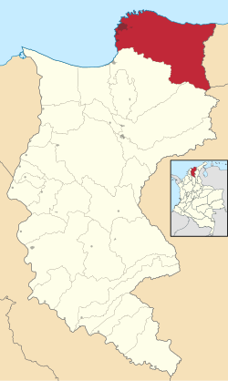 Vị trí của khu tự quản Santa Marta trong tỉnh Magdalena