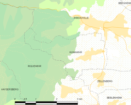 Mapa obce Hunawihr