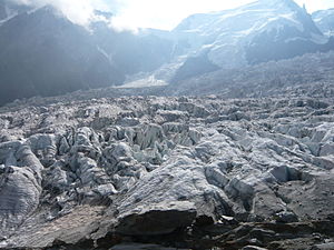 Seracs, Bossons-gletsjer, zuidoostelijk Frankrijk