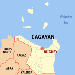Peta Cagayan dengan Buguey dipaparkan