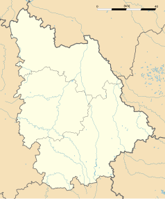 Mapa konturowa Vienne, blisko centrum na lewo znajduje się punkt z opisem „Jaunay-Clan”