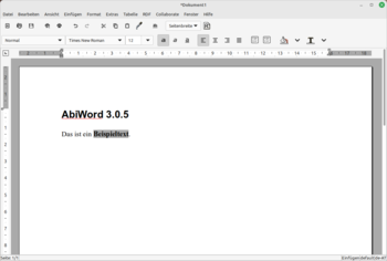 AbiWord 3.0.5 unter Linux Mint 21.1