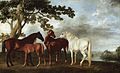 George Stubbs: Éguas e potros numa paisagem com rio, 1763-1768. Tate Gallery