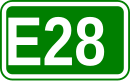 Zeichen der Europastraße 28