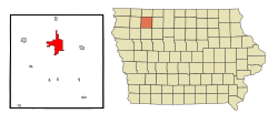 Location of Spencer, Iowa