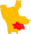 Mappa della Comunità Montana Silana nella Provincia di Cosenza