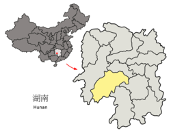 Lokasi yurisdiksi Kota Shaoyang di Hunan