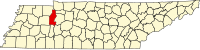 Locatie van Benton County in Tennessee