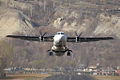 front view takeoff, mountains