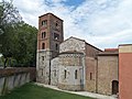 Leaning bell tower and apse