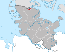 Elhelyezkedése Schleswig-Holstein térképén