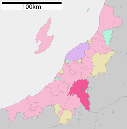 Uonumas läge i Niigata prefektur Städer:      Signifikanta städer      Övriga städer Landskommuner:      Köpingar      Byar