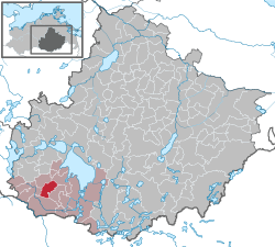 Elhelyezkedése Mecklenburg-Elő-Pomeránia térképén