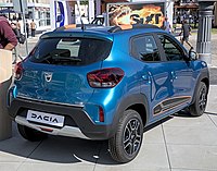 Partea din spate a Dacia Spring 2021, versiunea pentru consumatori