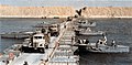 Egyptian vehicles crossing the Suez Canal on October 7, 1973, during the Yom Kippur War