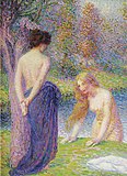 Hippolyte Petitjean, 1919, Femmes au bain, vaj në kanavacë, 61.1 X 46   cm, koleksion privat