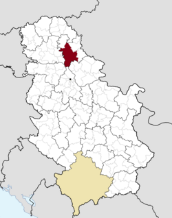 Localização de Zrenjanin na Sérvia