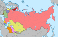 Sovjetunionen 1940–56. • Nya republiker:    Karelsk-finska SSR    Lettiska SSR    Litauiska SSR    Moldaviska SSR    Estniska SSR