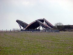 RAF Stenigot - abandoned tropospheric scatter dishes, now removed