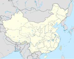 Mapa konturowa Chin, blisko centrum na prawo znajduje się punkt z opisem „Jining”