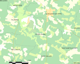 Mapa obce Ousse-Suzan