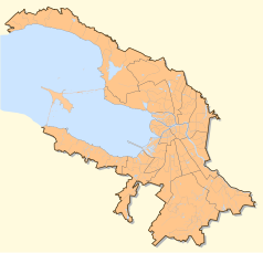 Mapa konturowa Petersburga, po lewej znajduje się punkt z opisem „Morski Korpus Kadecki”