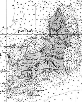 Ancienne carte de Carriacou - 1891