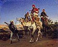 Autoportrét v červeném, s Araby v poušti (1843)