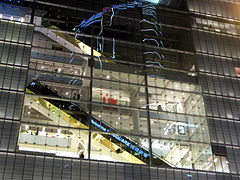 The escalator which located near to Nathan Road, installed with LED lights