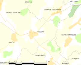 Mapa obce Fouligny