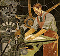 Фрагмент мозаики в прихожей по чертежам Анри Соважа