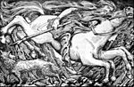 Odin Rides to Hel, dessin de William Gershom Collingwood réalisé en 1908.