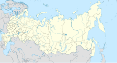 Mapa konturowa Rosji, u góry po lewej znajduje się punkt z opisem „Władymirska Szkoła Wojskowa”