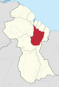 Pozicija regije na karti Gvajane