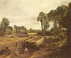 Gradnja čolna blizu Flatford Mill, 1815. Victoria and Albert Museum, London