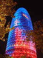 Torre Agbar, Gece görünümü, 30 Nisan 2007