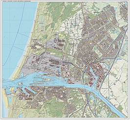 Topografisch kaartbeeld van een groot deel van de IJmond (maart 2014)