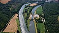 Die Saale links im Bild, Schleusenkanal mit Schleuse Rothenburg