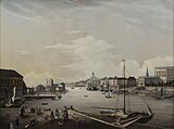 Skeppsholmen med Amiralitetshuset, 1850-tal