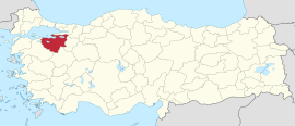बुर्साचे तुर्कस्तान देशाच्या नकाशातील स्थान
