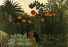 Henri Rousseau, Kampf zwischen Gorilla und Indianer, 1910