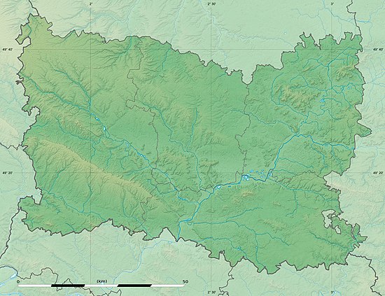 Voir la carte physique de l'Oise