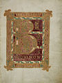 Esimese psalmi kuldne initsiaal purpurtaustal, Sankt Galleni Kuldne psalter 9. sajandist