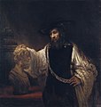 Aristóteles contemplando el busto de Homero por Rembrandt. Óleo sobre lienzo, 1653.